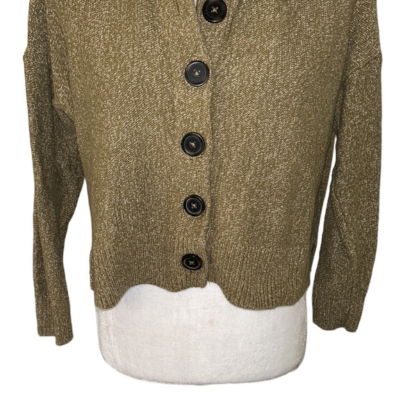 Madewell Broadway Marled Olive Green Cropped Cardigan - XS - Picture 8 of 16